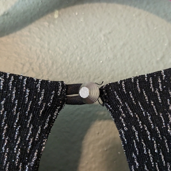 Everly Black Metallic Chevron Shirt Dress Size S - Picture 4 of 7